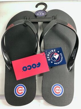 NEW Chicago Cubs MLB Sandals Flip Flops Black XL Women’s Unisex